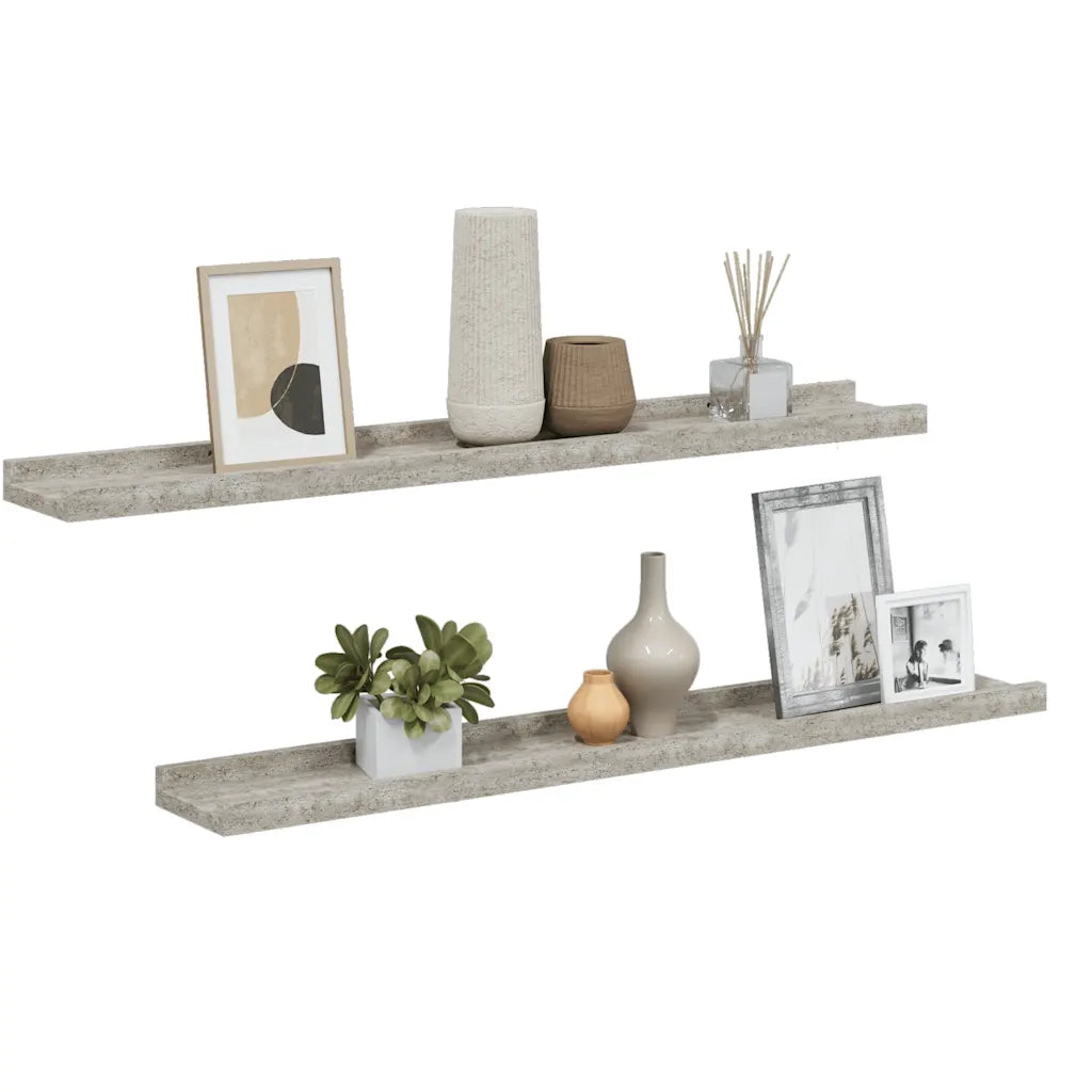 Mensole da Parete 2 pz Grigio Cemento 80x9x3 cm cod mxl 48792