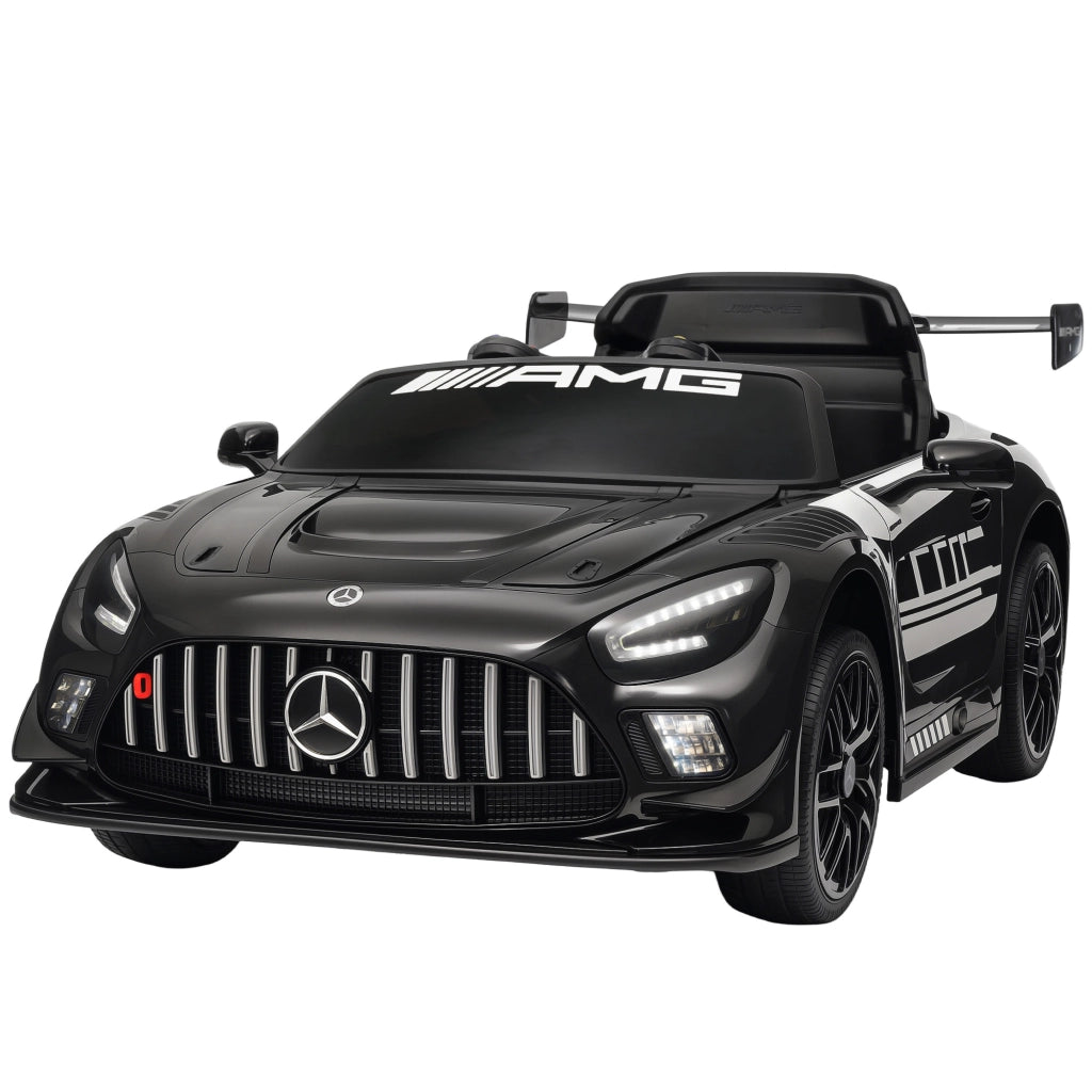 Auto elettrica Mercedes per bambini ¨C zephmum ¨C 12V, nero, LED, 3-8 anni