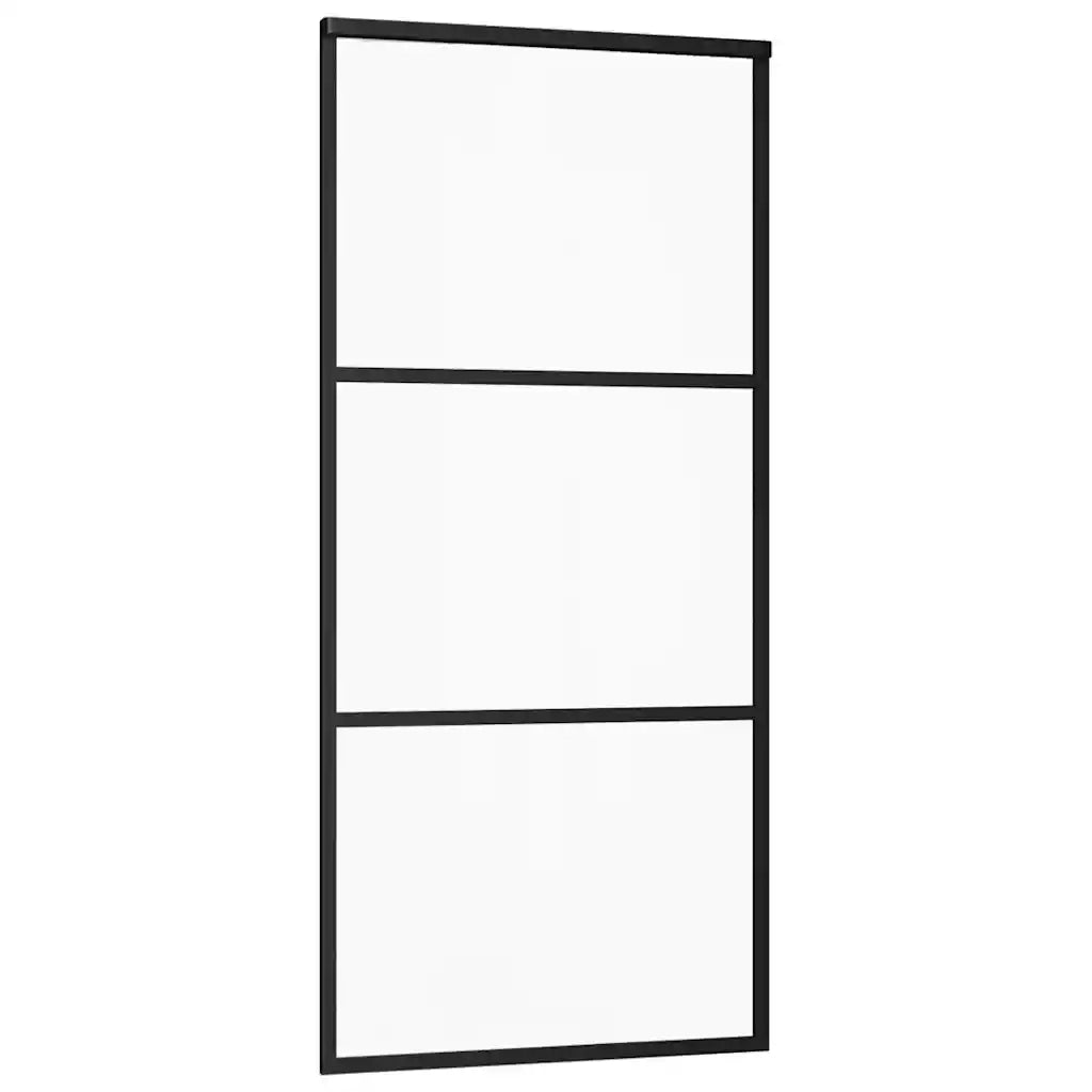 Porta Scorrevole con Ferramenta 90x205cm Vetro ESG Alluminio