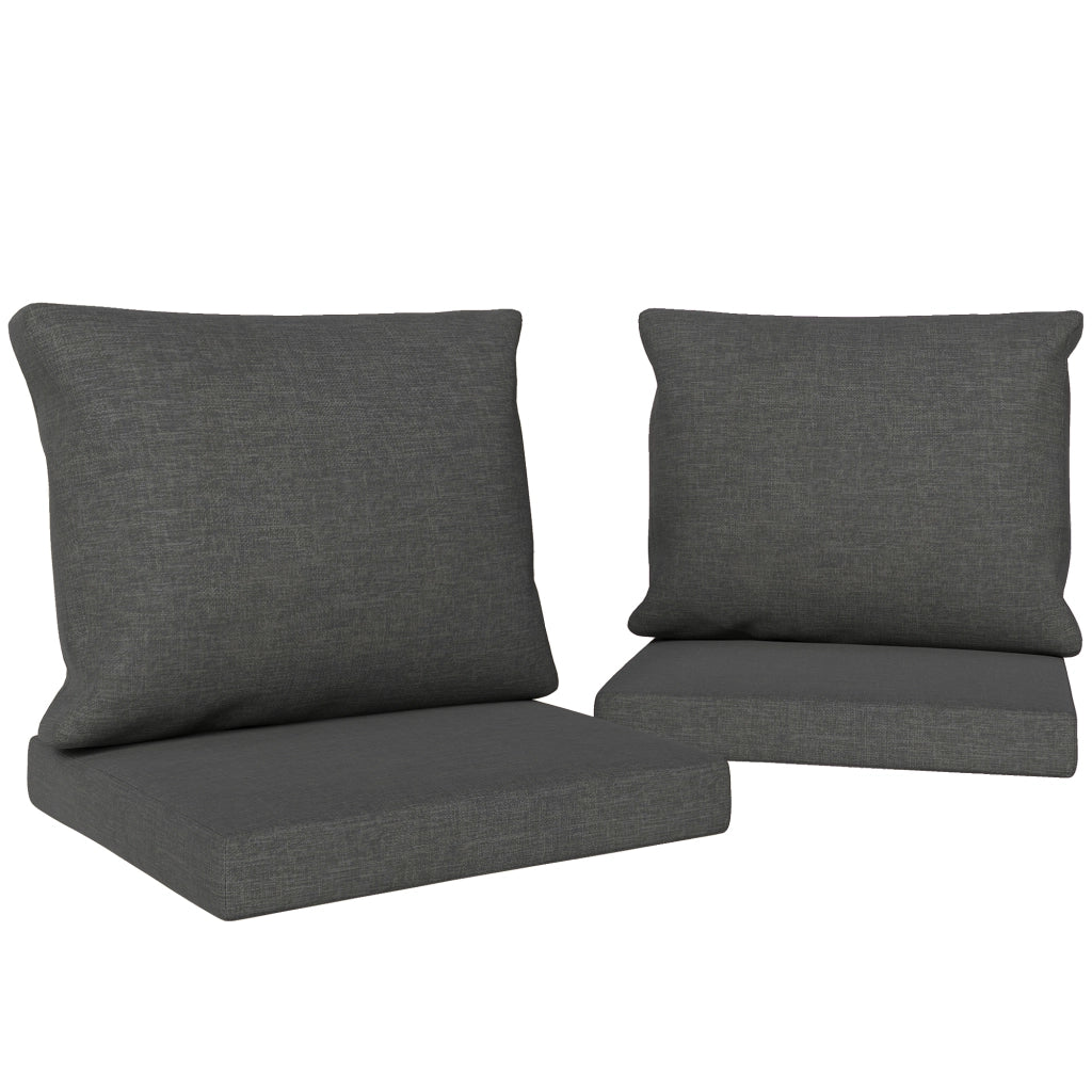 Set di 4 cuscini per divano da giardino ¨C zephmum ¨C grigio scuro 56x52x7cm 56x45x17cm