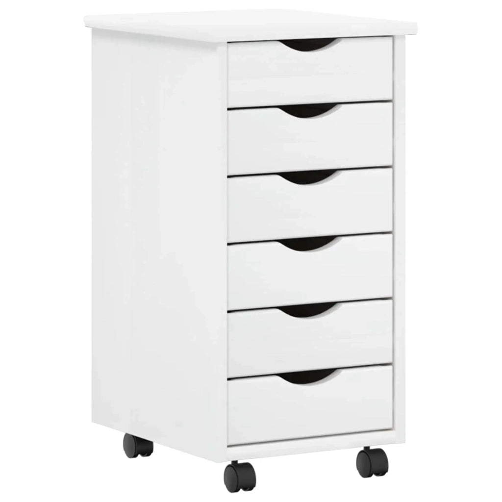 Set scrivania e mobiletto su ruote MOSS 2 pcs Bianco 3438786