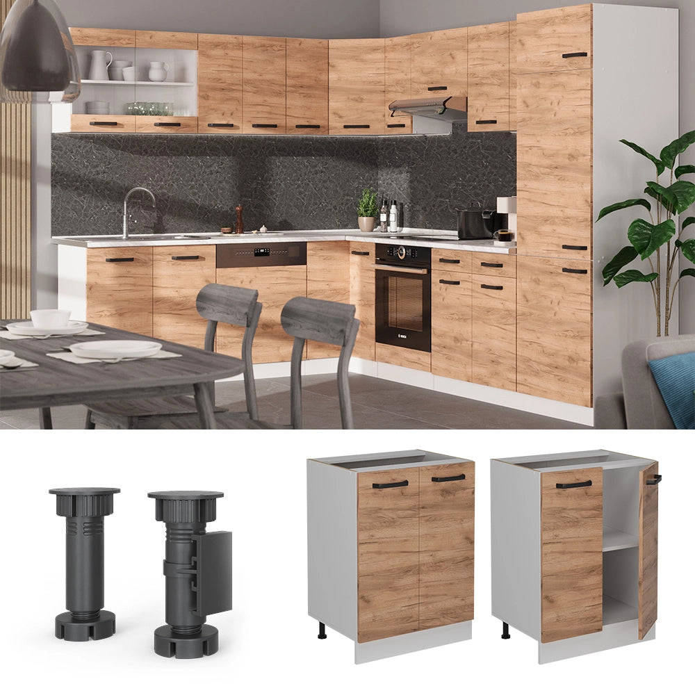 Vicco Mobiletto base cucina Quercia dorata 60 cm senza piano di lavoro