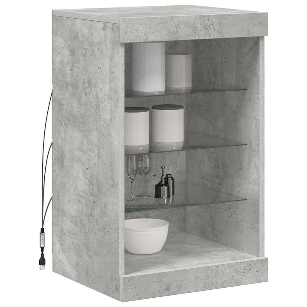 Credenza con Luci LED Grigio Cemento 41x37x67 cm 836724