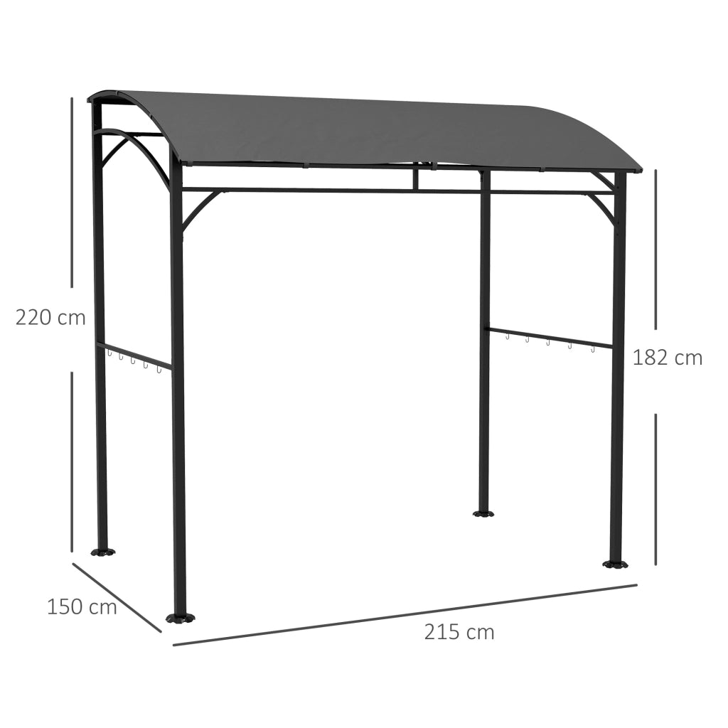 Gazebo da Giardino con Appendini ¨C zephmum ¨C Grigio Antracite 215x150x220 cm