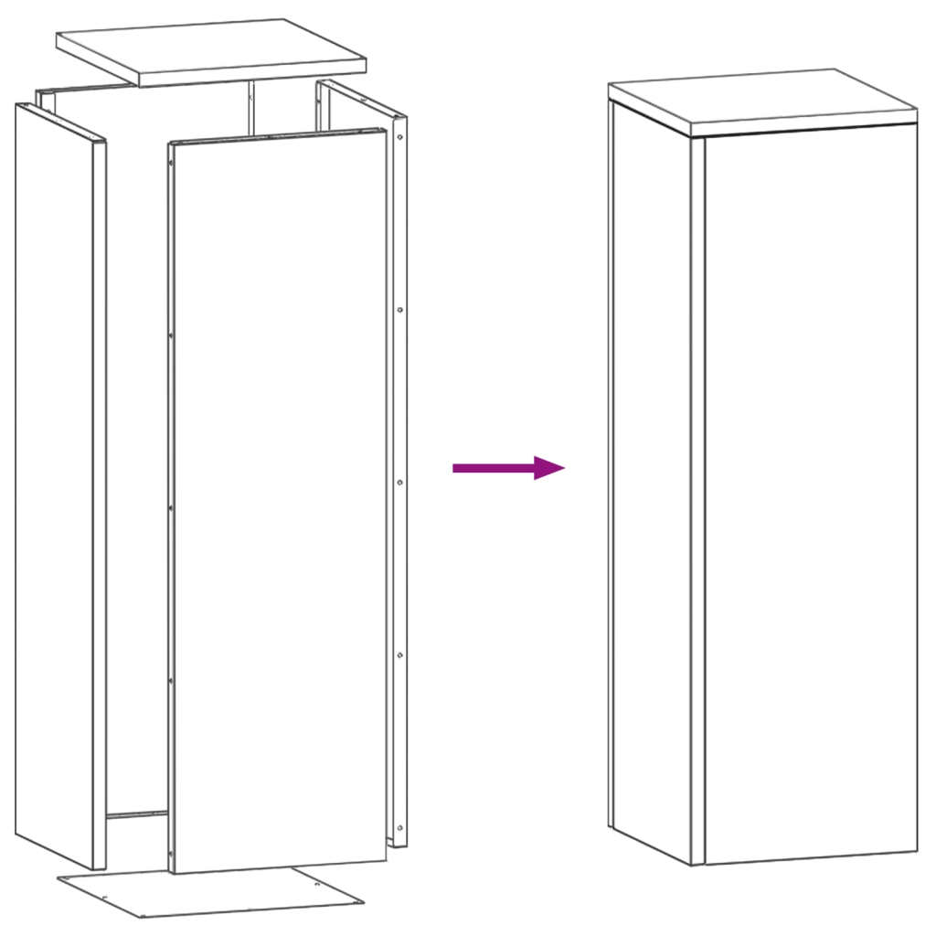 Supporti per piante da esterno  Pillar 2 pz 24x24x75 cm in acciaio inossidabile