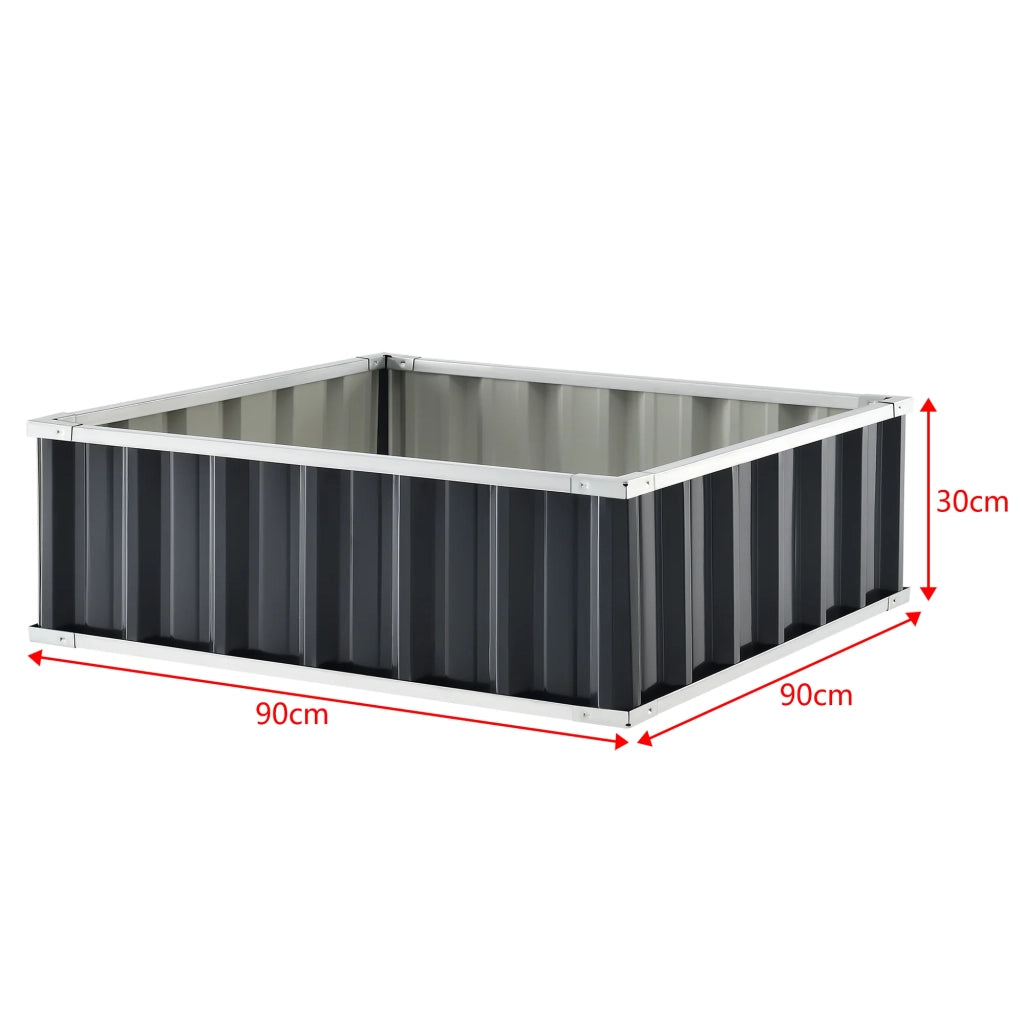 Fioriera quadrata in acciaio zincato 90 x 90 x 30 cm antracite 03_0007189