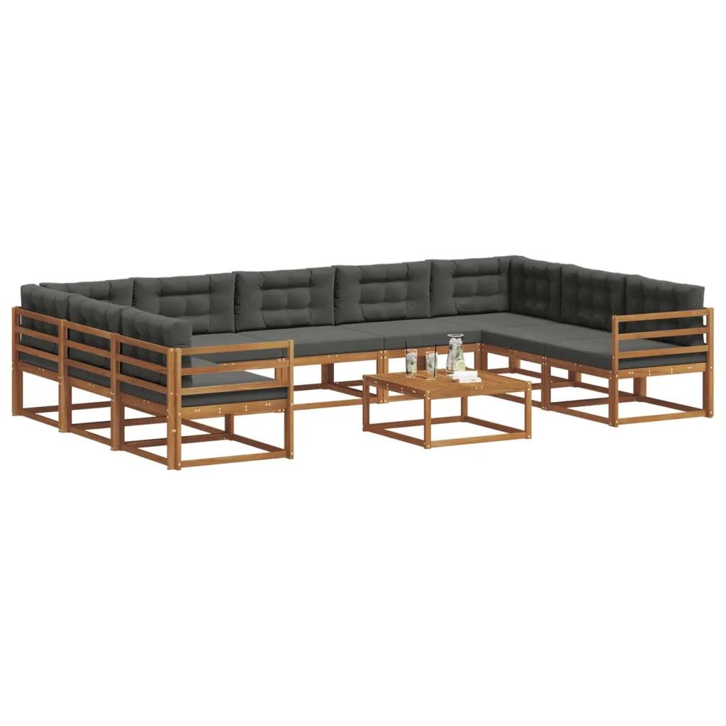 Set di divani da esterno 10 pcs Naturale e Antracite 3368190