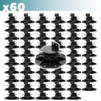 Set 60 supporti per pavimenti galleggianti, Altezza regolabile 33-64mm Max 2700 kg, Piedini Decking