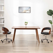 Sedie da Pranzo Girevoli 2 pz Nere in Legno Curvo e Similpelle cod mxl 29487