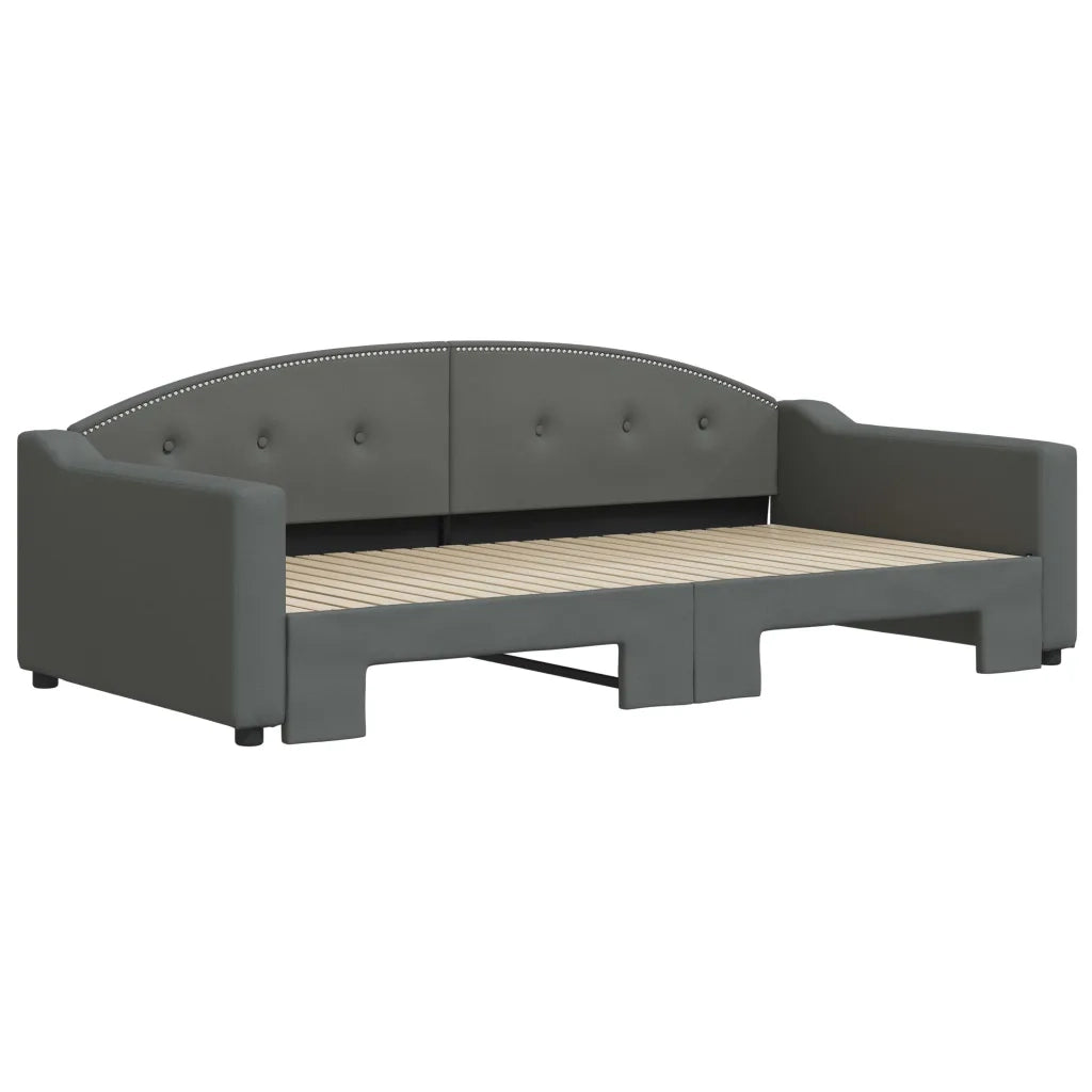 vidaXL Divano Letto con Letto Estraibile Grigio Scuro 100x200 Tessuto