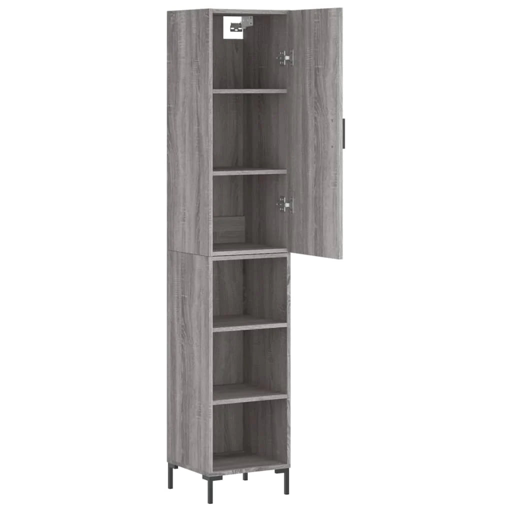 Buffet credenza cassettiera armadio mobile contenitore organizer cucina soggiorno salotto rovere Sonoma alto 34,5 x 34 x 180 cm legno ingegnerizzato grigio 02_0035330