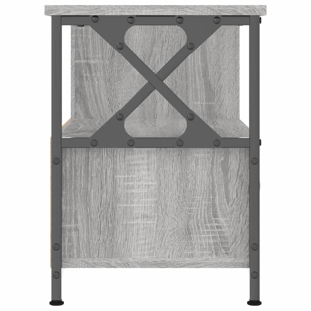 Mobile TV multimediale scaffale TV mobile TV sala da pranzo soggiorno camera da letto Sonoma 90 x 33 x 45 cm legno ingegnerizzato e ferro grigio 02_0028474