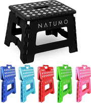 Sedia per bambini pieghevole, con superficie antiscivolo, per bagno e wc, rampa per bagno, cucina e giardino, 22 cm (nero)