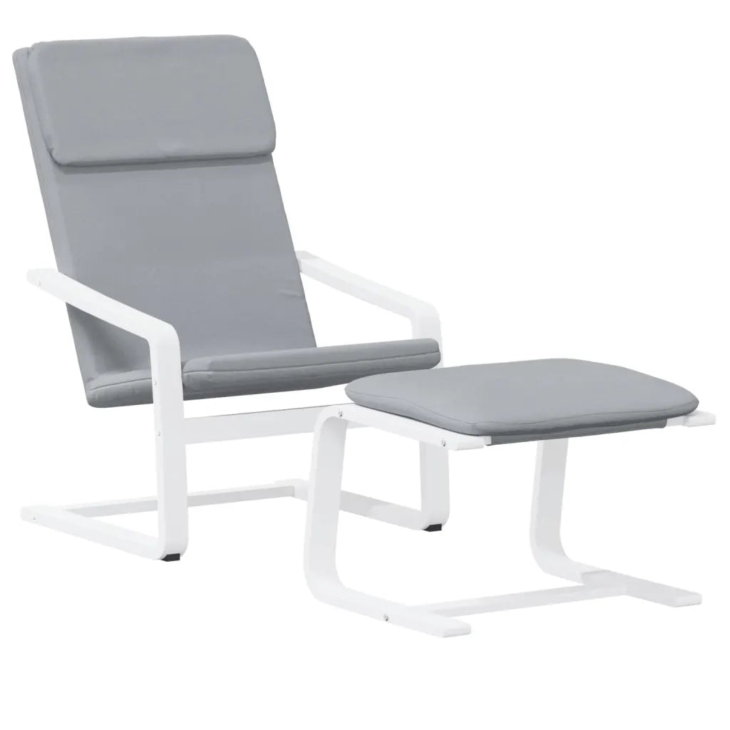 Divano Sedia-Poltrona Relax con Poggiapiedi Grigio Chiaro in Tessuto 523129