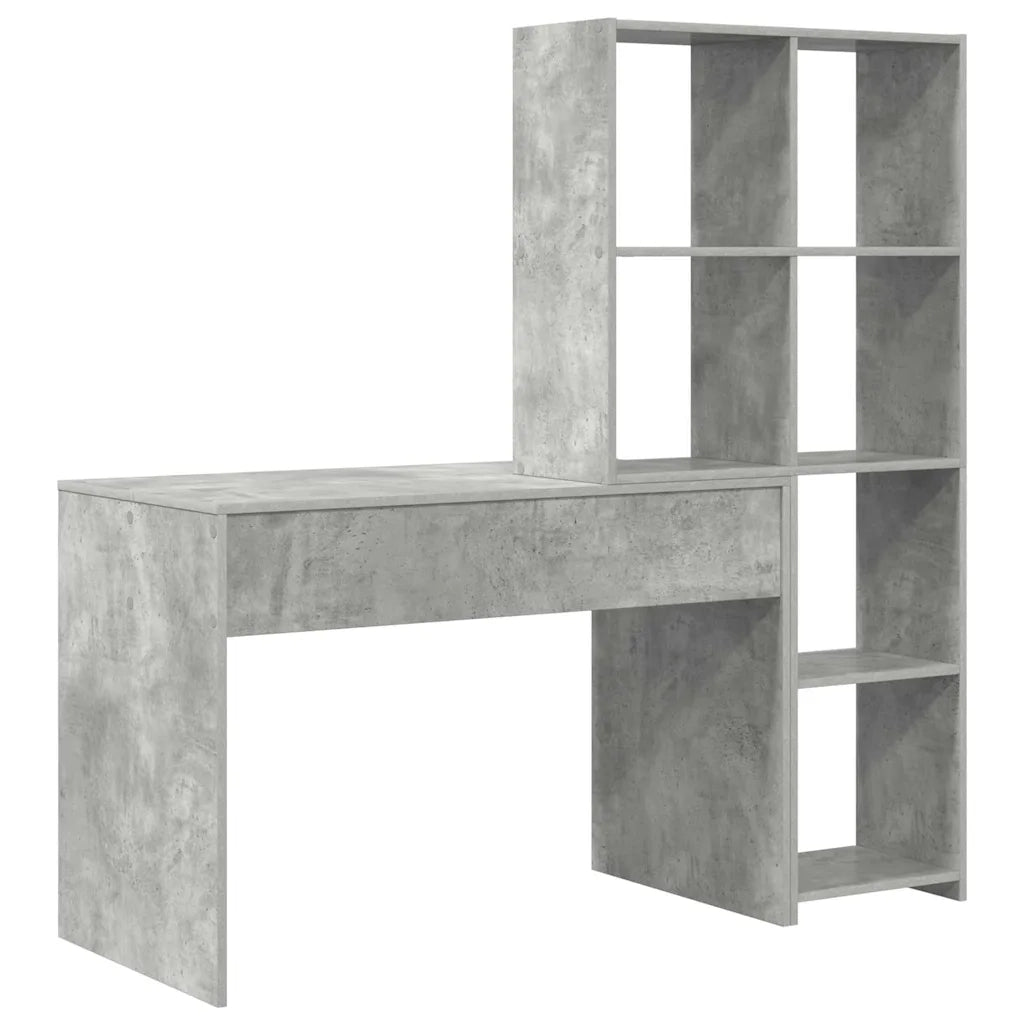 Scrivania con lo scaffale Grigio cemento 138,5 x 55 x 143 cm 3337252
