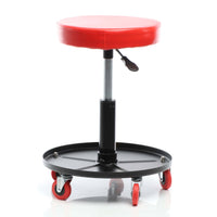 Sgabello per officina con rotelle e altezza regolabile, sedile girevole a 360°, sgabello mobile da meccanico