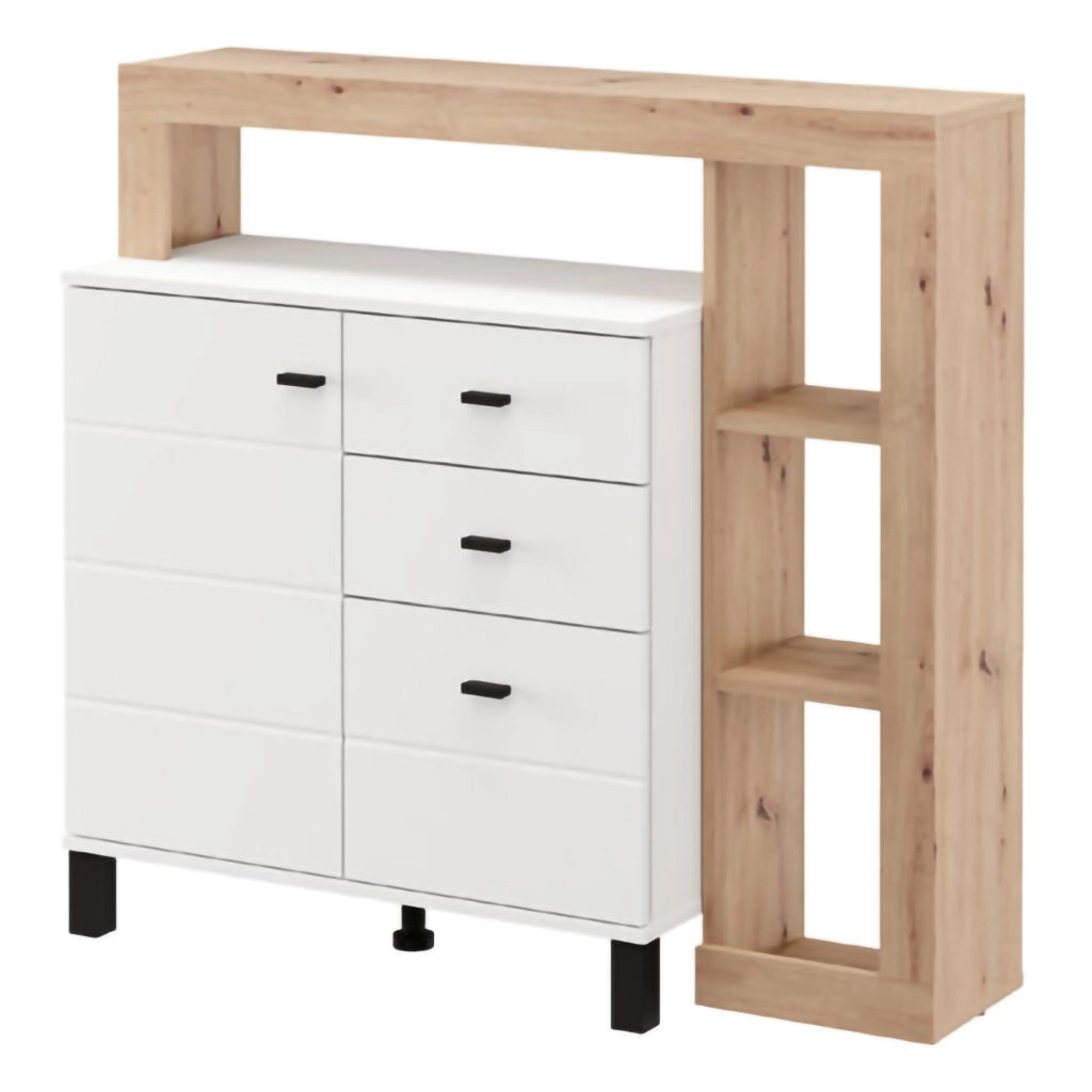 Madia Coloni, Credenza 4 Ripiani, 106x35x101h cm Bianco Opaco