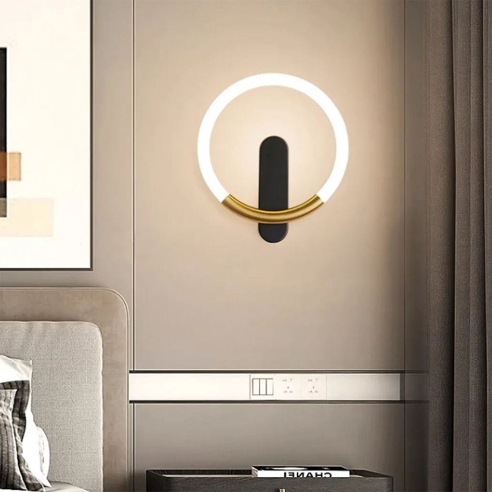 Applique Da Parete Led Lhj068-w C Brush Gold/black