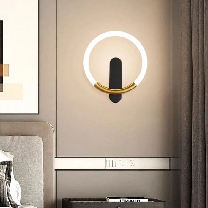 Applique Da Parete Led Lhj068-w C Brush Gold/black