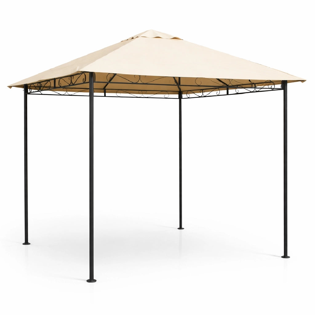 Gazebo Da Giardino 3x3 MT Struttura Metallo Verniciato Tessuto Ecrù Air-Vent