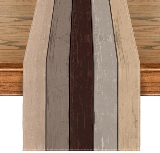 Decorazione da Tavola per Interni con Tavolo di Legno Antico, Stile Rustico, Dimensioni 40x140 cm