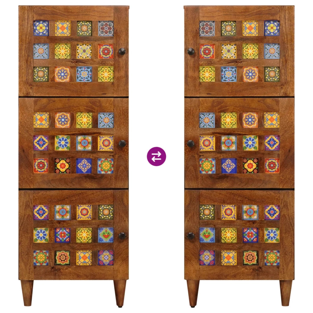 Credenza | Madia | Buffet da pranzo | Armadio da pranzo Noce 40 x 33 x 110 cm Legno di mango massello