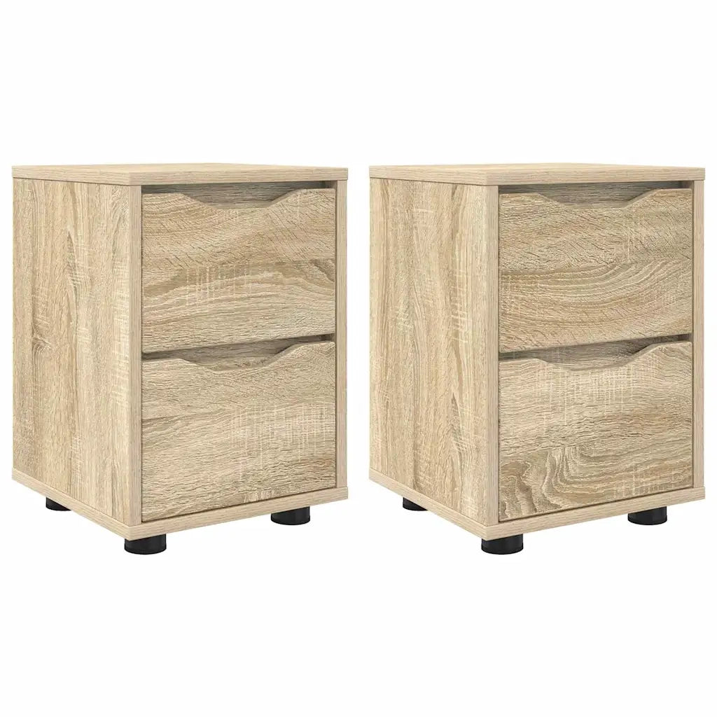 Comodini con cassetto 2 pz-Set di 2 Tavolino da notte Rovere Sonoma 30,5 x 30 x 43 cm