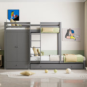 letto a castello in legno grigio 96 x 291 cm