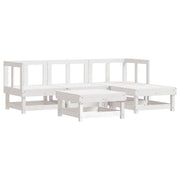 Set Salotto da Giardino 5 pz | Set di Mobili da Esterno in Legno Massello di Pino Bianco