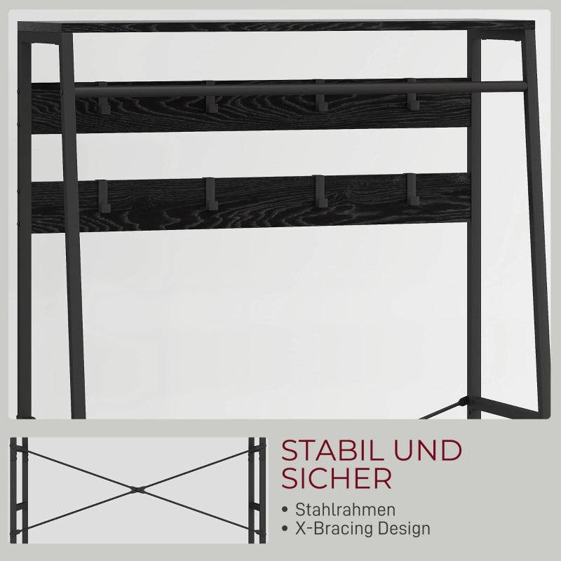 APPENDIABITI con scarpiera 80x30x180,5 cm Nero stile industriale