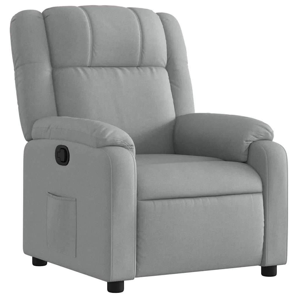 Divano Sedia-Poltrona Reclinabile in Tessuto Grigio Chiaro 742224