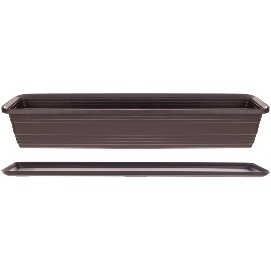 Vaso da fiori per balcone KADAX, 80 cm + sottovaso color moka