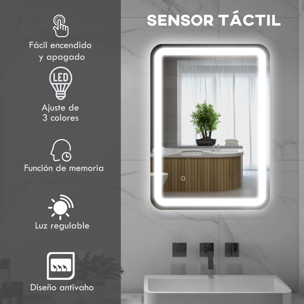 Specchio da Bagno con Luci LED Antivaho ¨C zephmum ¨C 50x70 cm