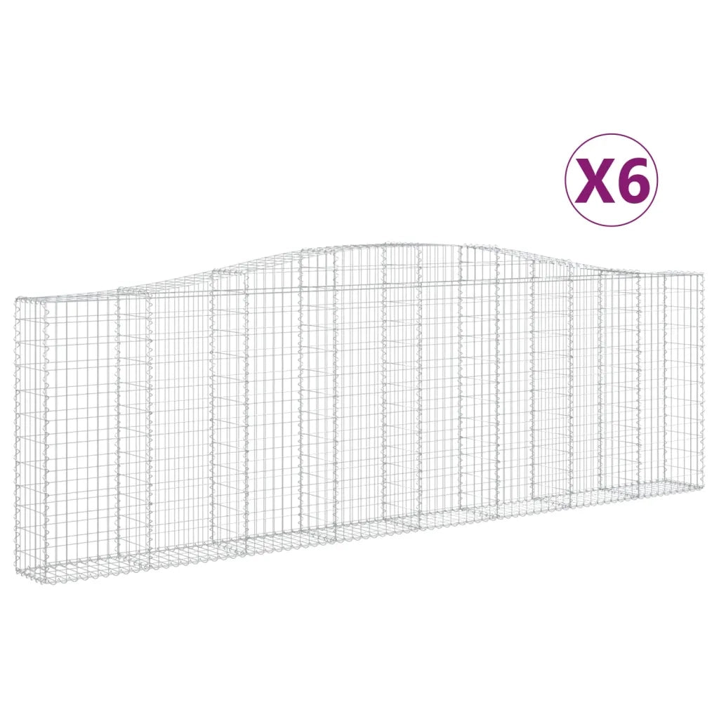 Cesti Gabbioni ad Arco 6 pz 400x30x120/140 cm Ferro Zincato 3145843