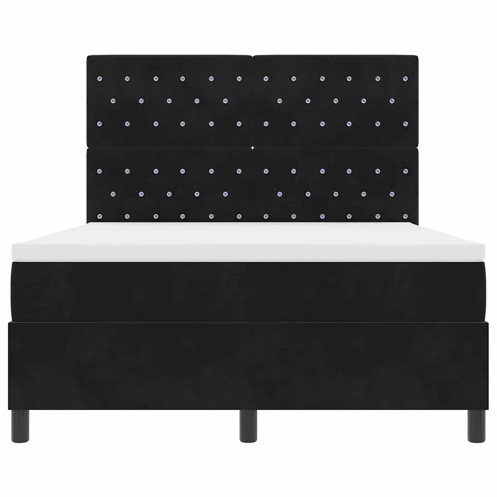 Letto a molle con materasso Nero 160 x 200 cm Tessuto 3339778