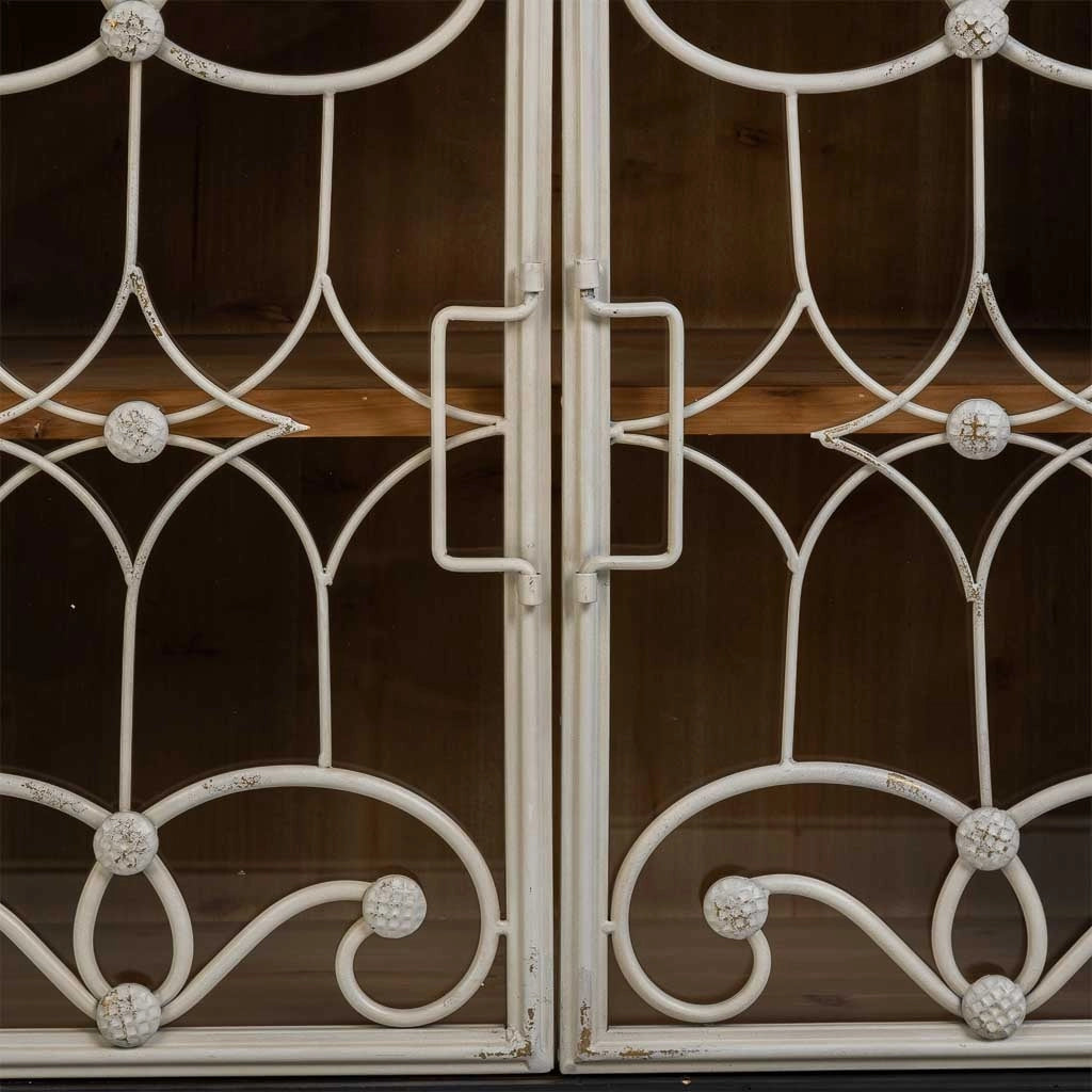 Credenza in legno e metallo nero 120x36x80,5h