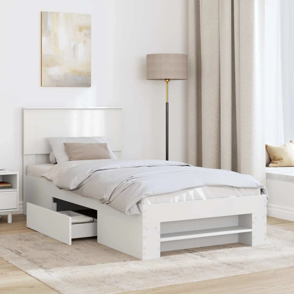 Struttura del letto Bianco 90 x 200 cm Legno multistrato