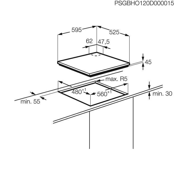 Electrolux KGU64361Z Piano cottura a gas Serie 700 Ultraflat Line 60cm