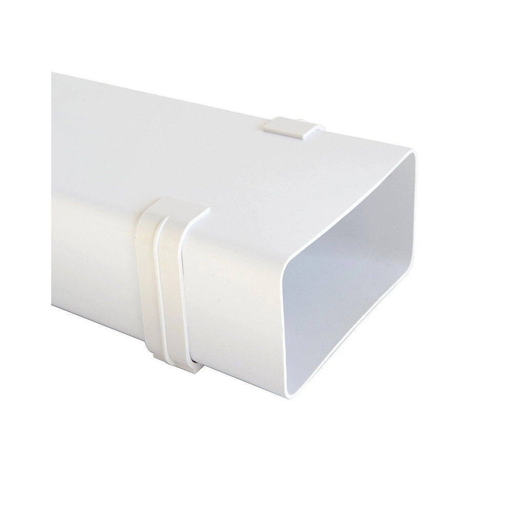 First 120x60mm staffe bianche fermatubo a muro blister con 2pz per tubi rettangolari aerazione cappa
