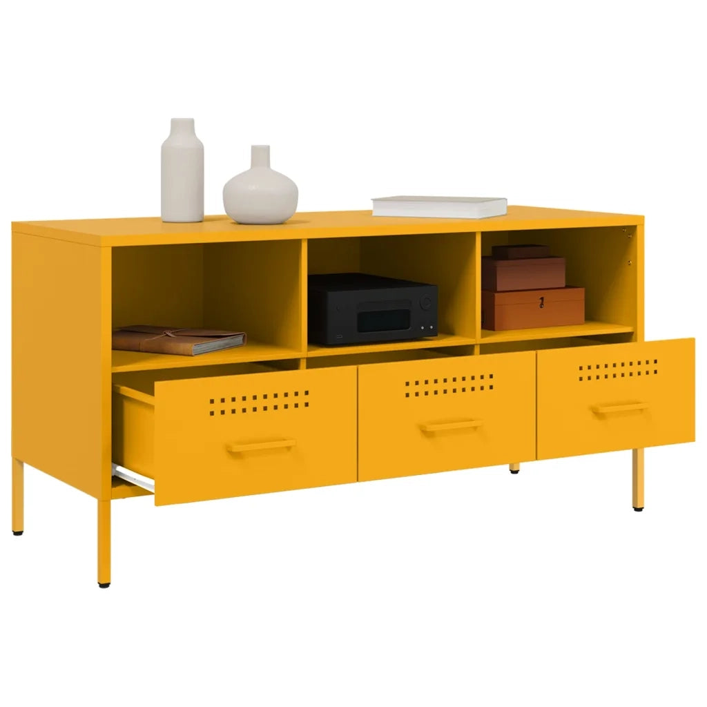 Mobile TV Giallo Senape 100,5x39x50,5 cm in Acciaio