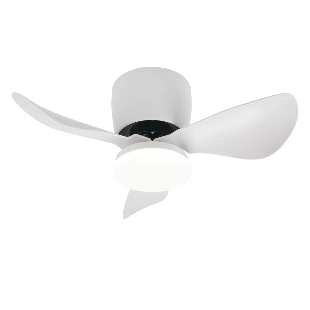 ZMH Ventilatore da soffitto bianco con illuminazione dimmerabile Silenzioso 70 cm con ventola e telecomando 23 W