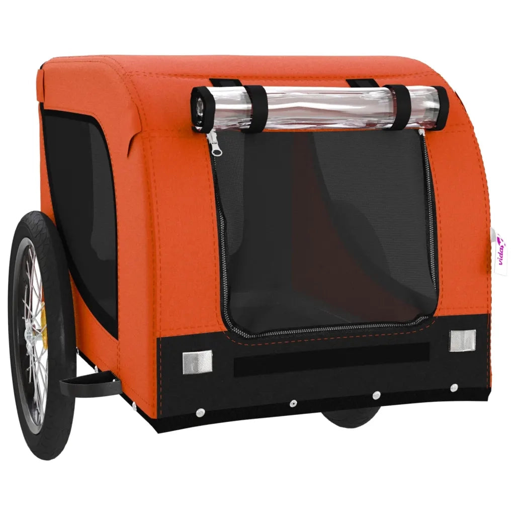 Rimorchio da Bici per Animali Arancione e Nero Oxford e Ferro 94005