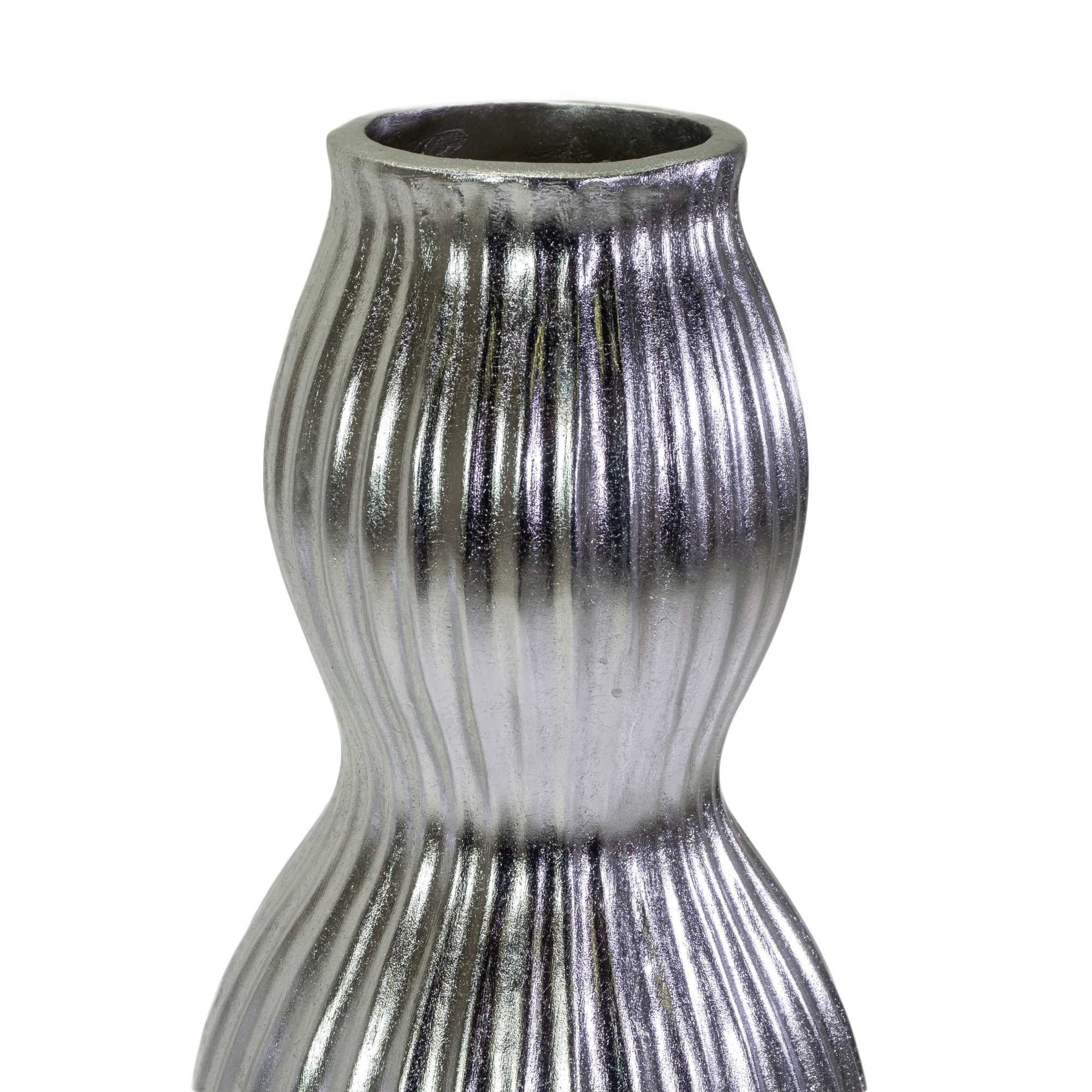 Portavaso resina argento cm Ø45xh120