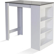Tavolo alto da bar BARTH da 2 a 4 persone piano bianco legno grigio