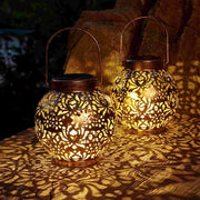 Set di lampade solari per esterno da 2 - Lampade da parete decorative per esterno - Adatto per giardino, terrazzo e veranda (Bronzo)