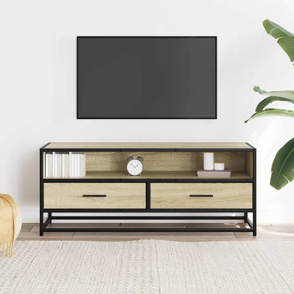 Mobile TV Rovere Sonoma 100x34,5x40cm Legno Multistrato Metallo