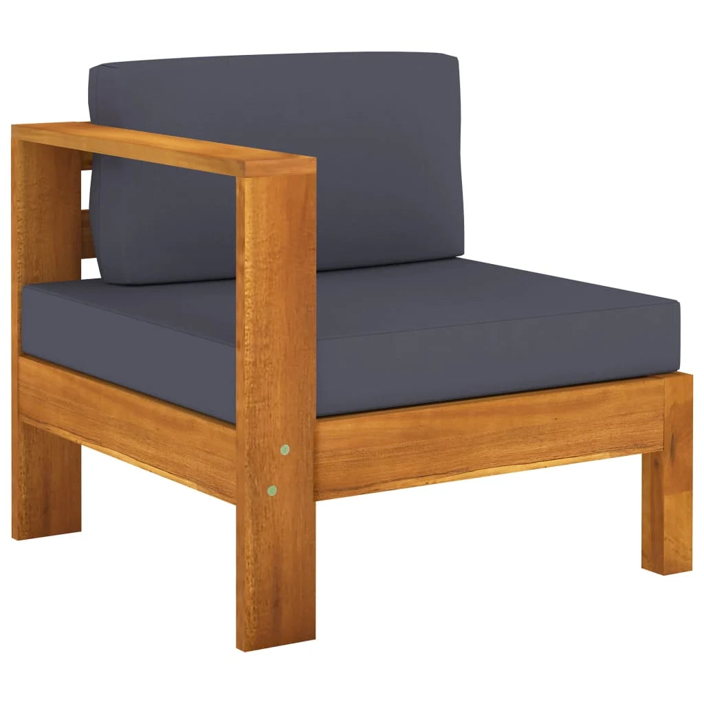 Divano da giardino a 3 posti e cuscini legno massello di acacia grigio scuro 02_0013233