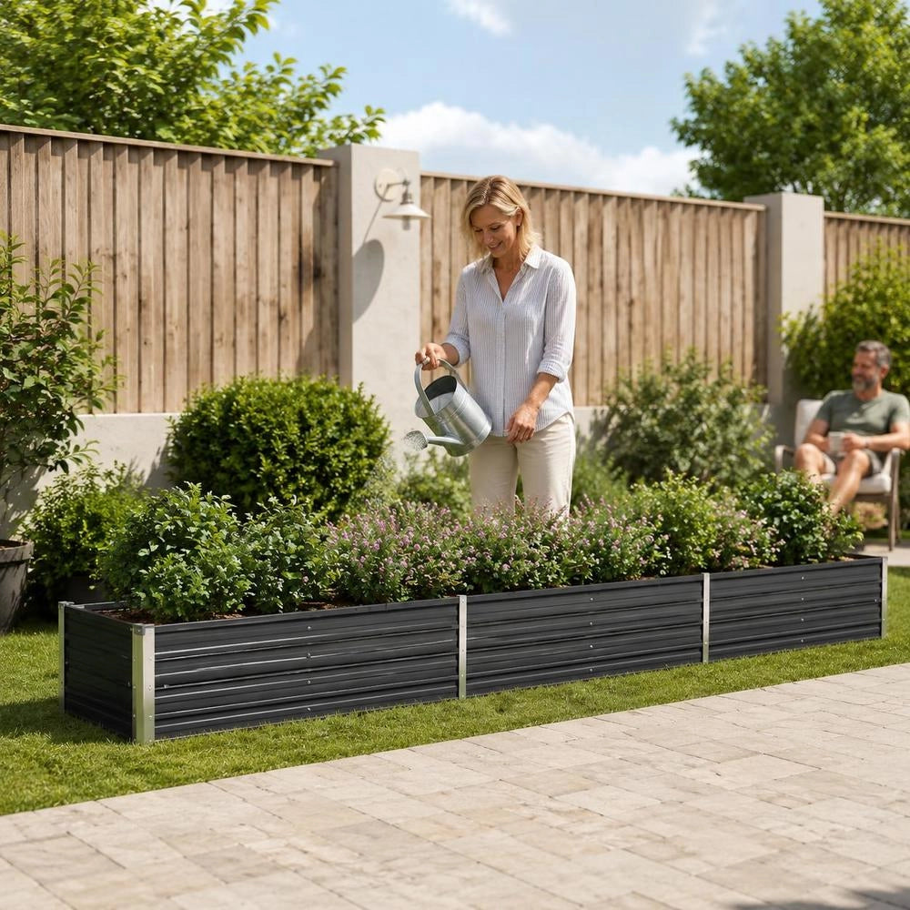 Garden Raised Bed Galvanized Steel 480x80x45 Cm Anthracite