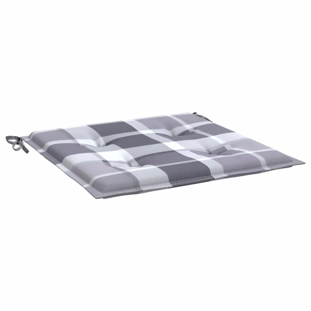 Cuscini per Sedia 2 pz a Quadri Grigi 40x40x4cm Tessuto Oxford 314035