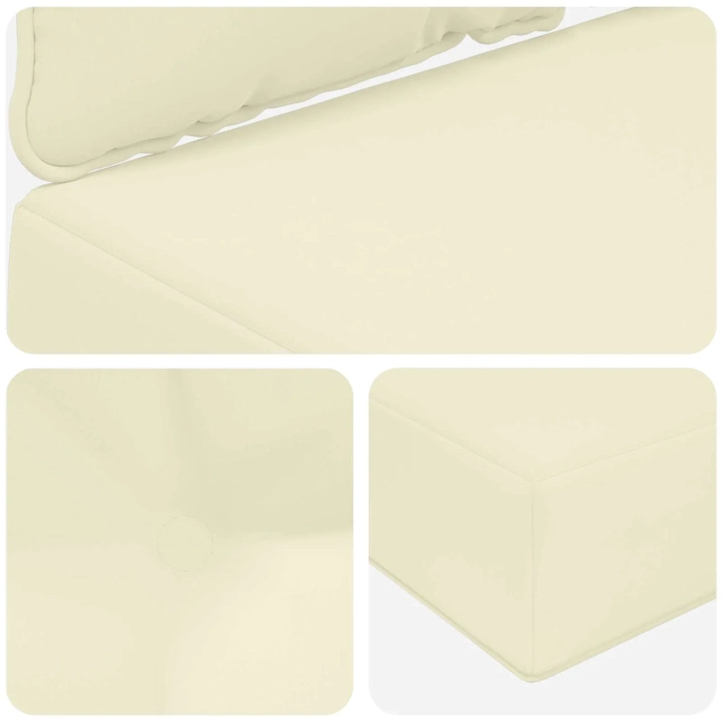 Cuscino per divano da esterno 3 pcs Crema Poliestere